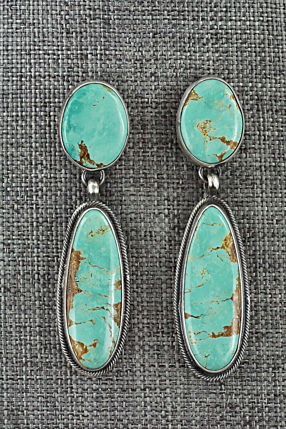 Turquoise & Sterling Silver Necklace and Earrings Set - Annie Hoskie