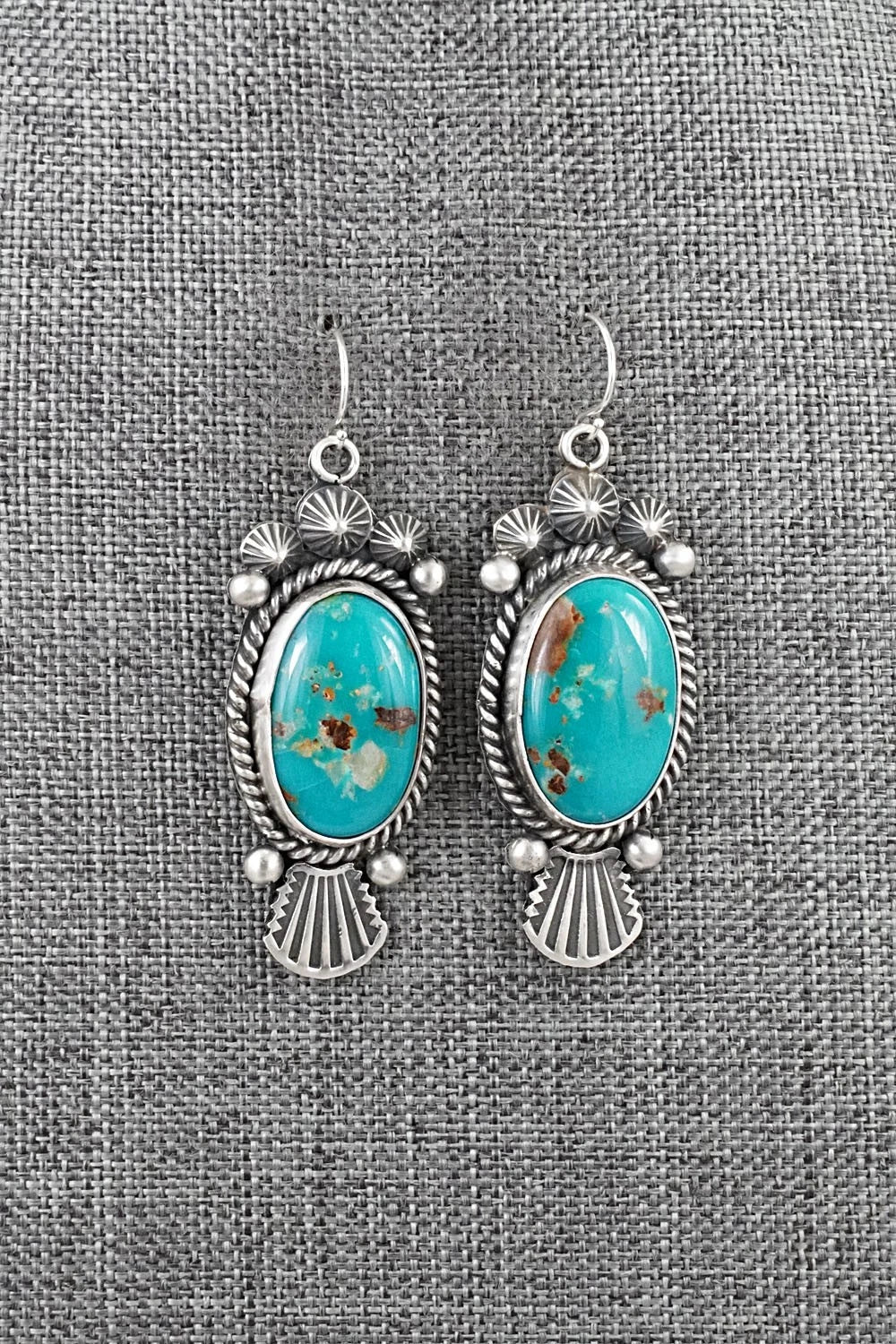 Turquoise & Sterling Silver Earrings - Michael Calladitto