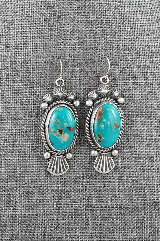 Turquoise & Sterling Silver Earrings - Michael Calladitto