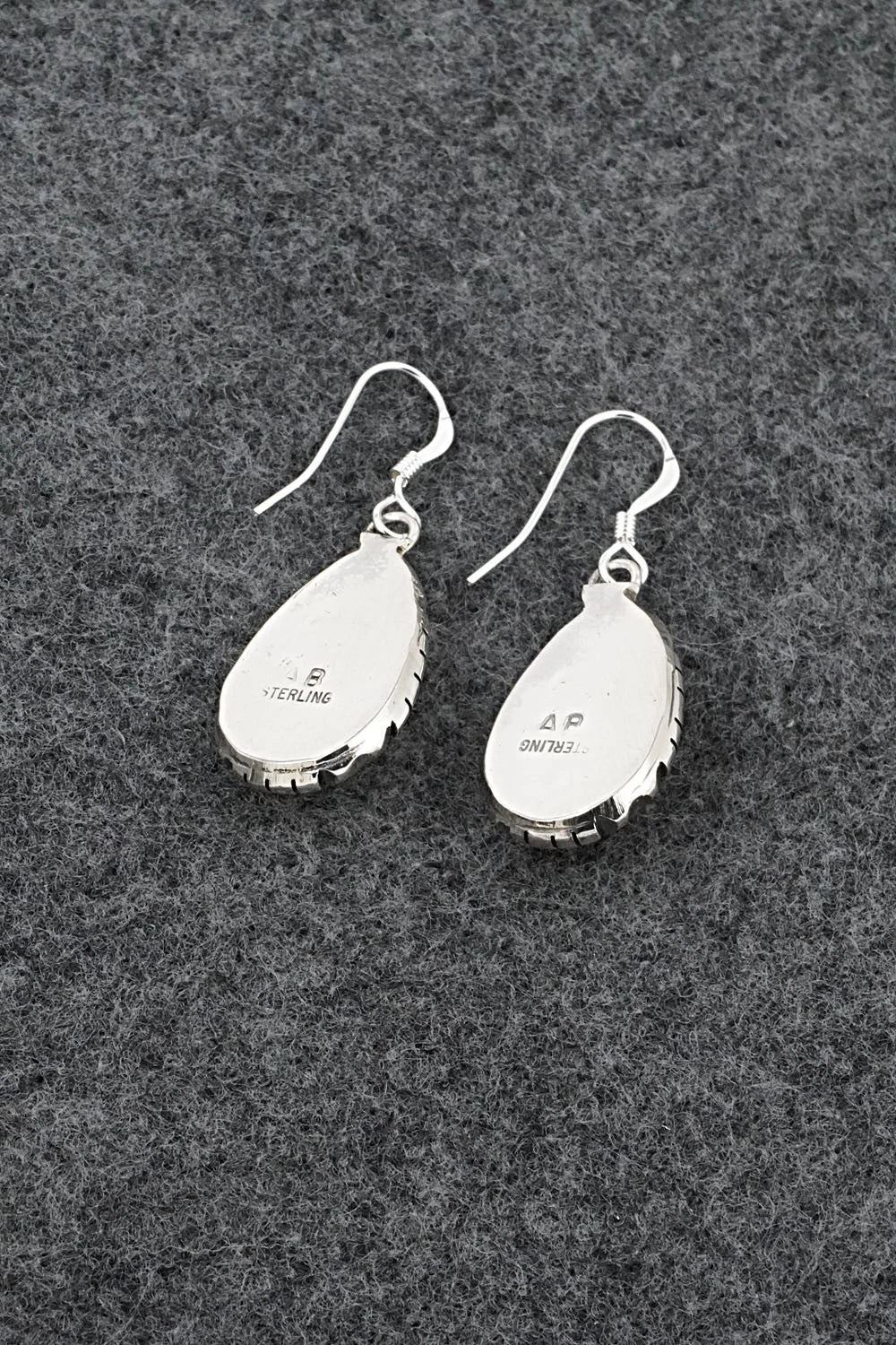 Onyx & Sterling Silver Earrings - Amos Begay