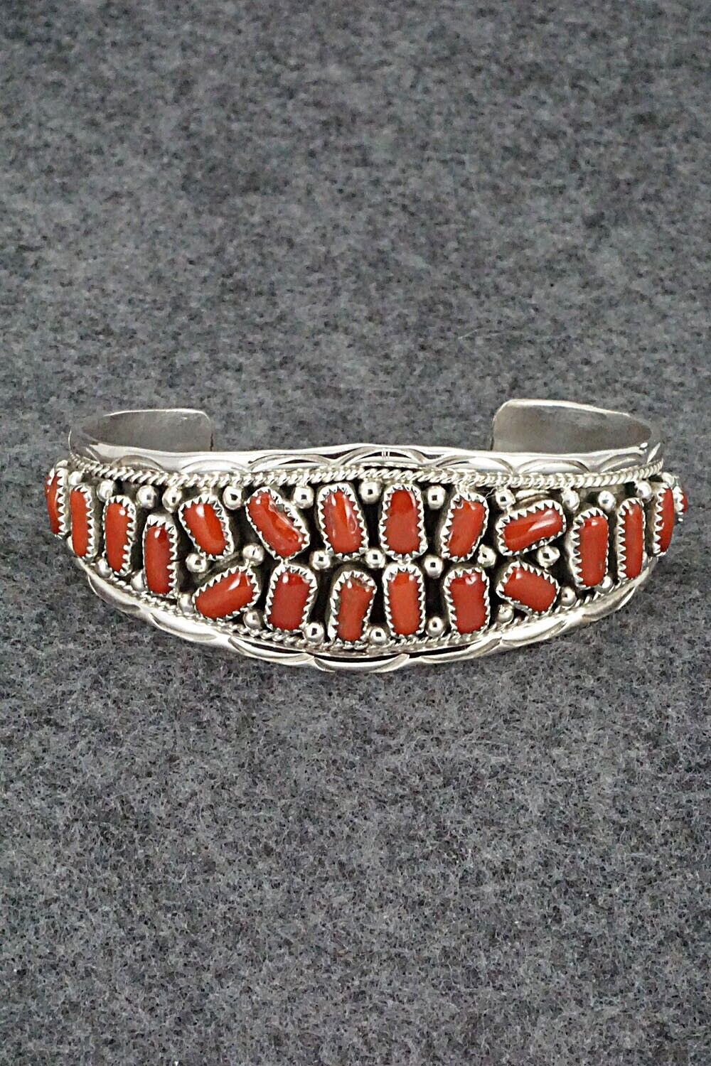 Coral and Sterling Silver Bracelet - Anita Whitegoat