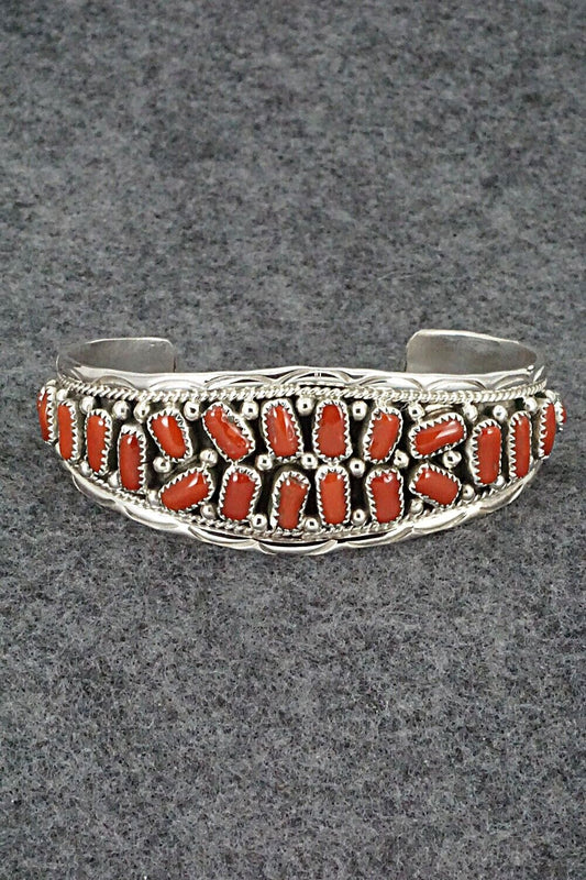 Coral and Sterling Silver Bracelet - Anita Whitegoat