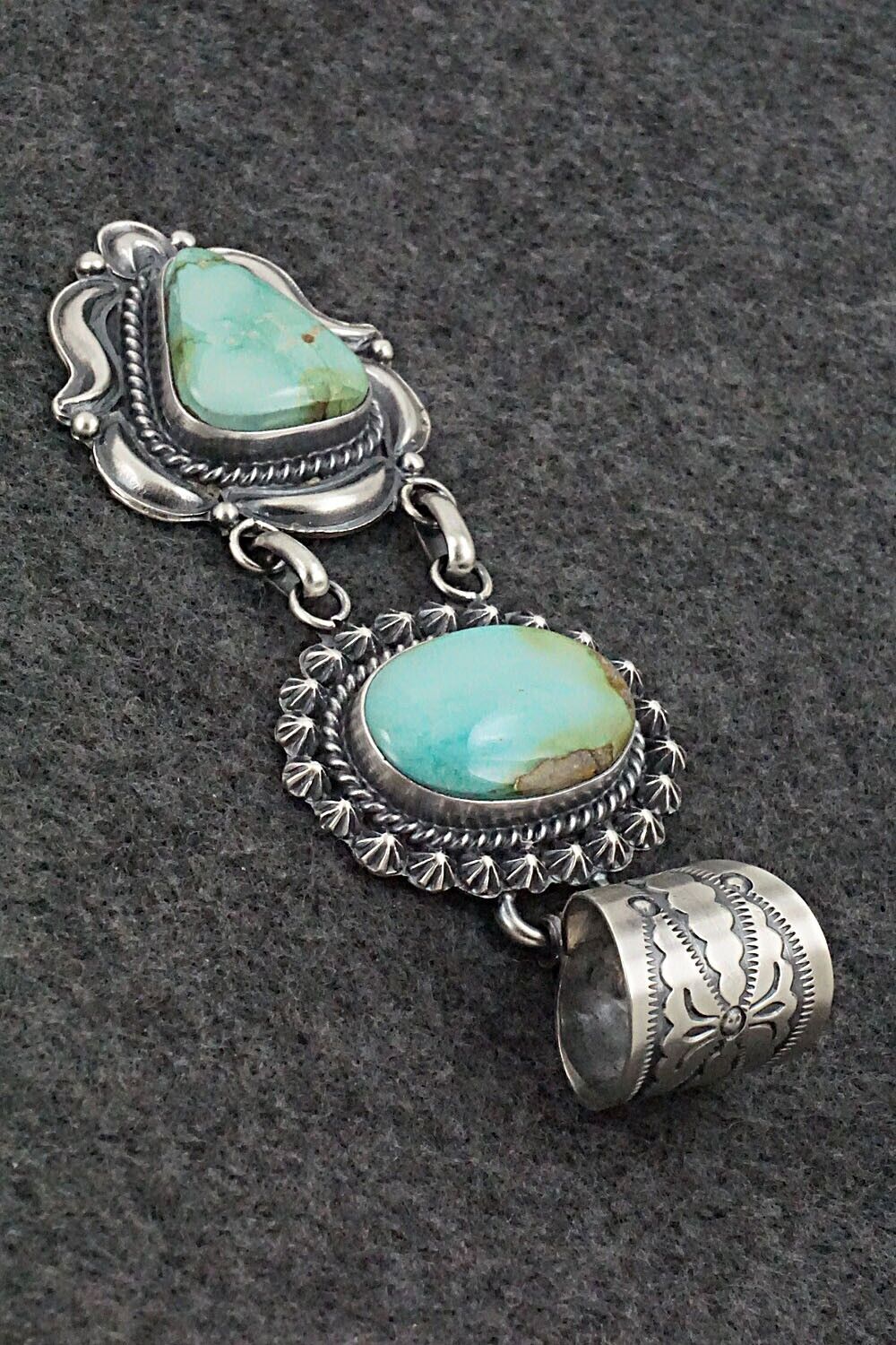 Turquoise & Sterling Silver Pendant - Raymond Delgarito