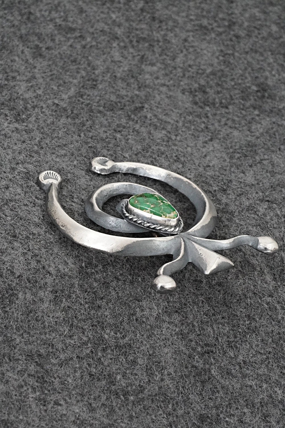 Turquoise & Sterling Silver Naja Pendant - Harrison Bitsue