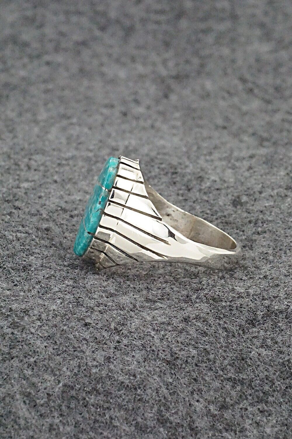 Turquoise & Sterling Silver Ring - Trevor Jack - Size 12