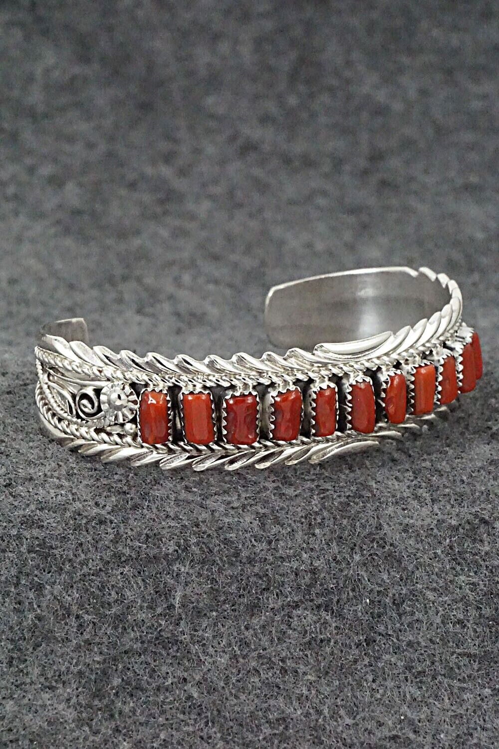 Coral & Sterling Silver Bracelet - Anthony Brown