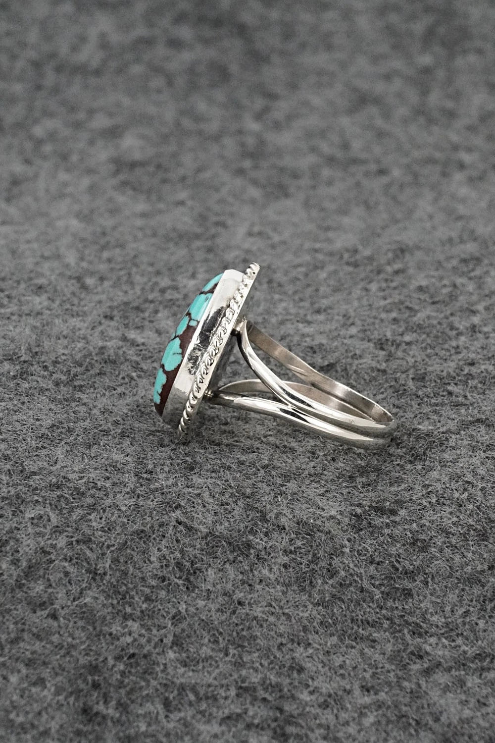 Turquoise & Sterling Silver Ring - Eugene Gruber - Size 8