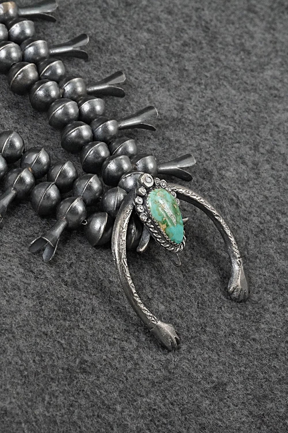 Turquoise & Sterling Silver Squash Blossom Set - Gilbert Martin