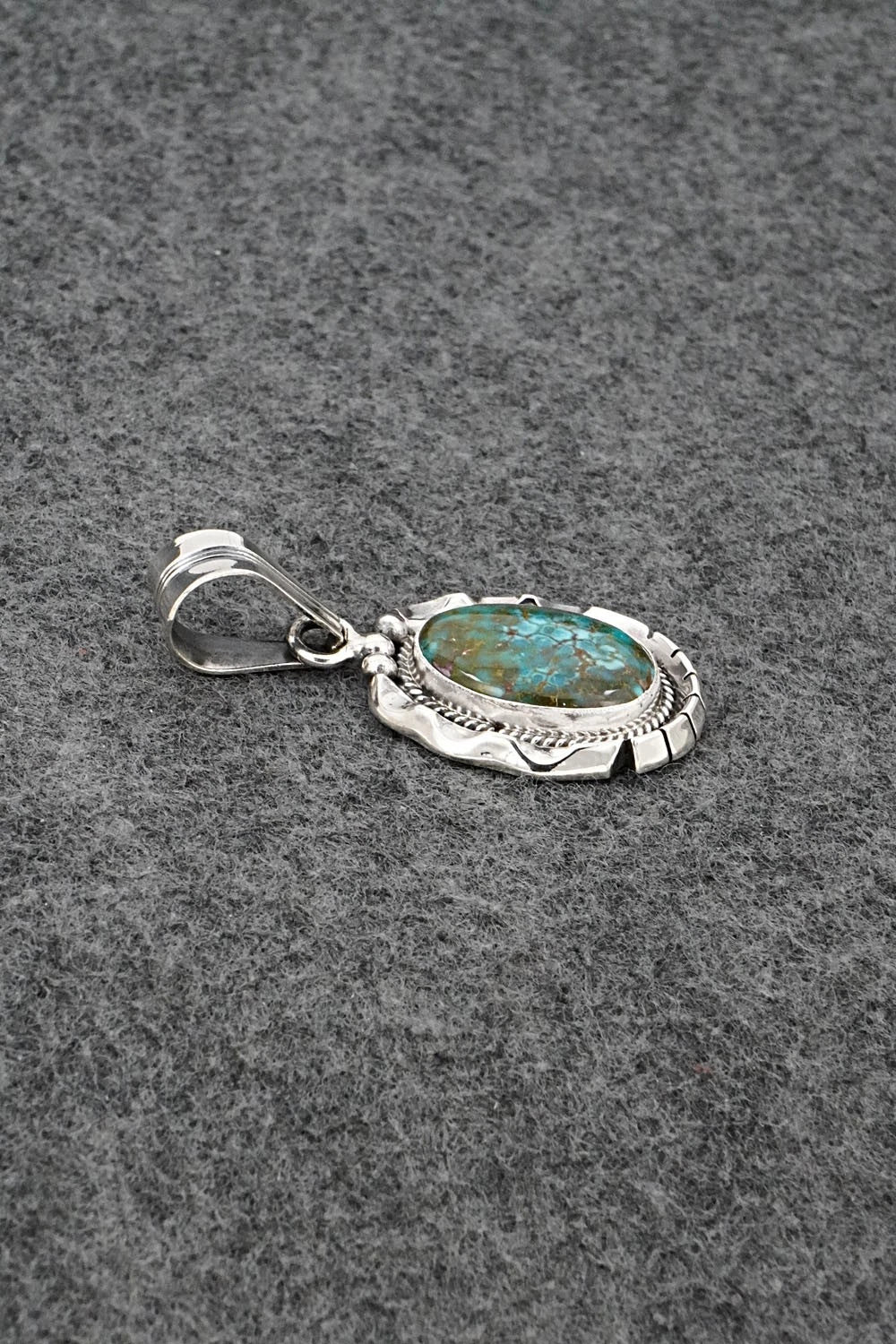 Turquoise & Sterling Silver Pendant - Samuel Yellowhair