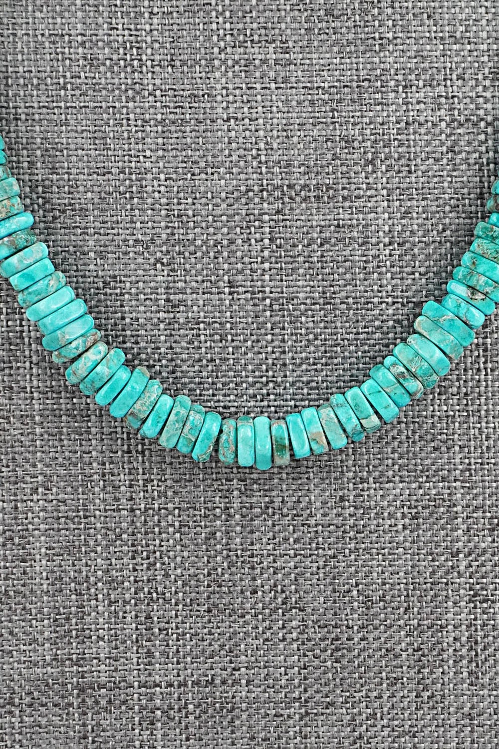 Turquoise & Sterling Silver Necklace 18" - Doreen Jake