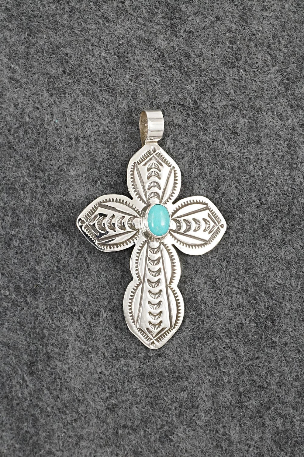 Turquoise & Sterling Silver Pendant - Arnold Blackgoat