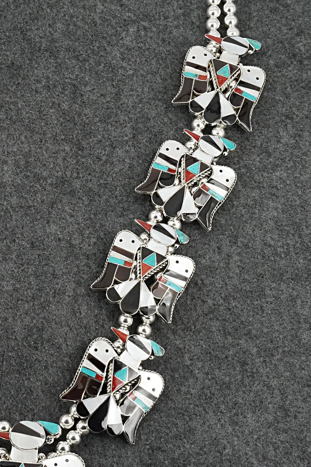 Multi-Stone & Sterling Silver Inlay Necklace Set - Bobby Shack