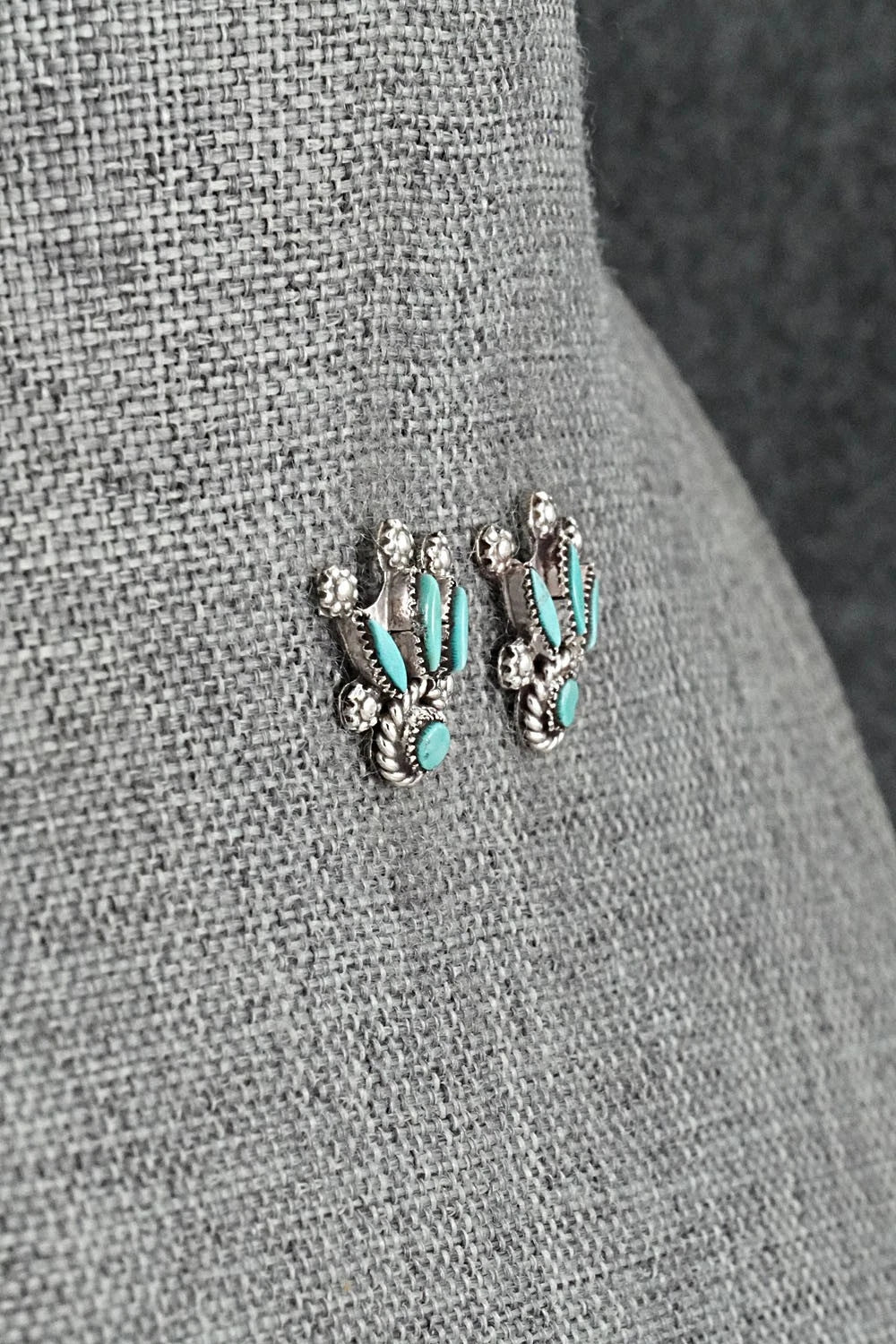 Turquoise & Sterling Silver Earrings - Merlinda Chavez
