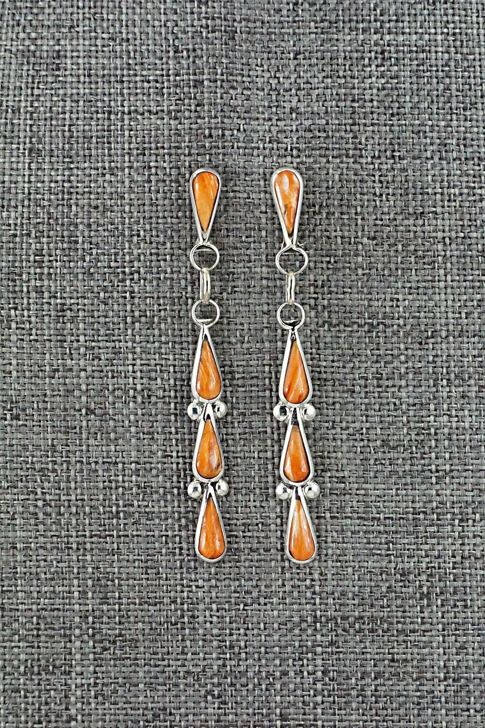 Spiny Oyster & Sterling Silver Earrings - Angela Gasper