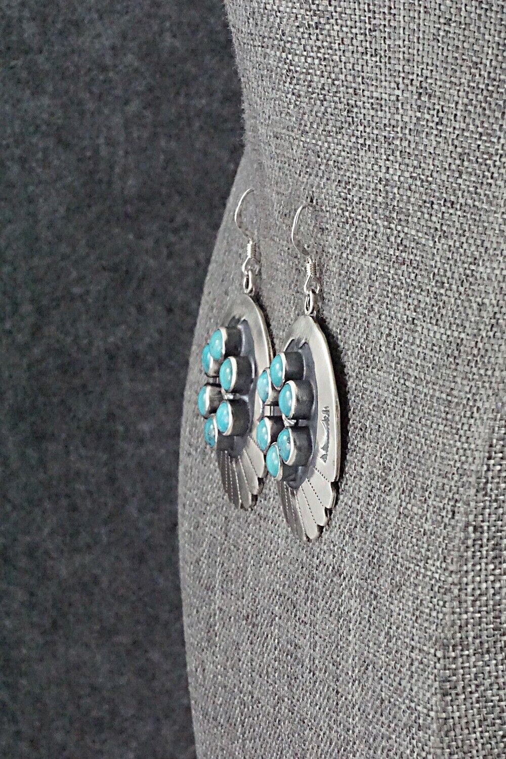 Turquoise & Sterling Silver Earrings - Kenny Lonjose