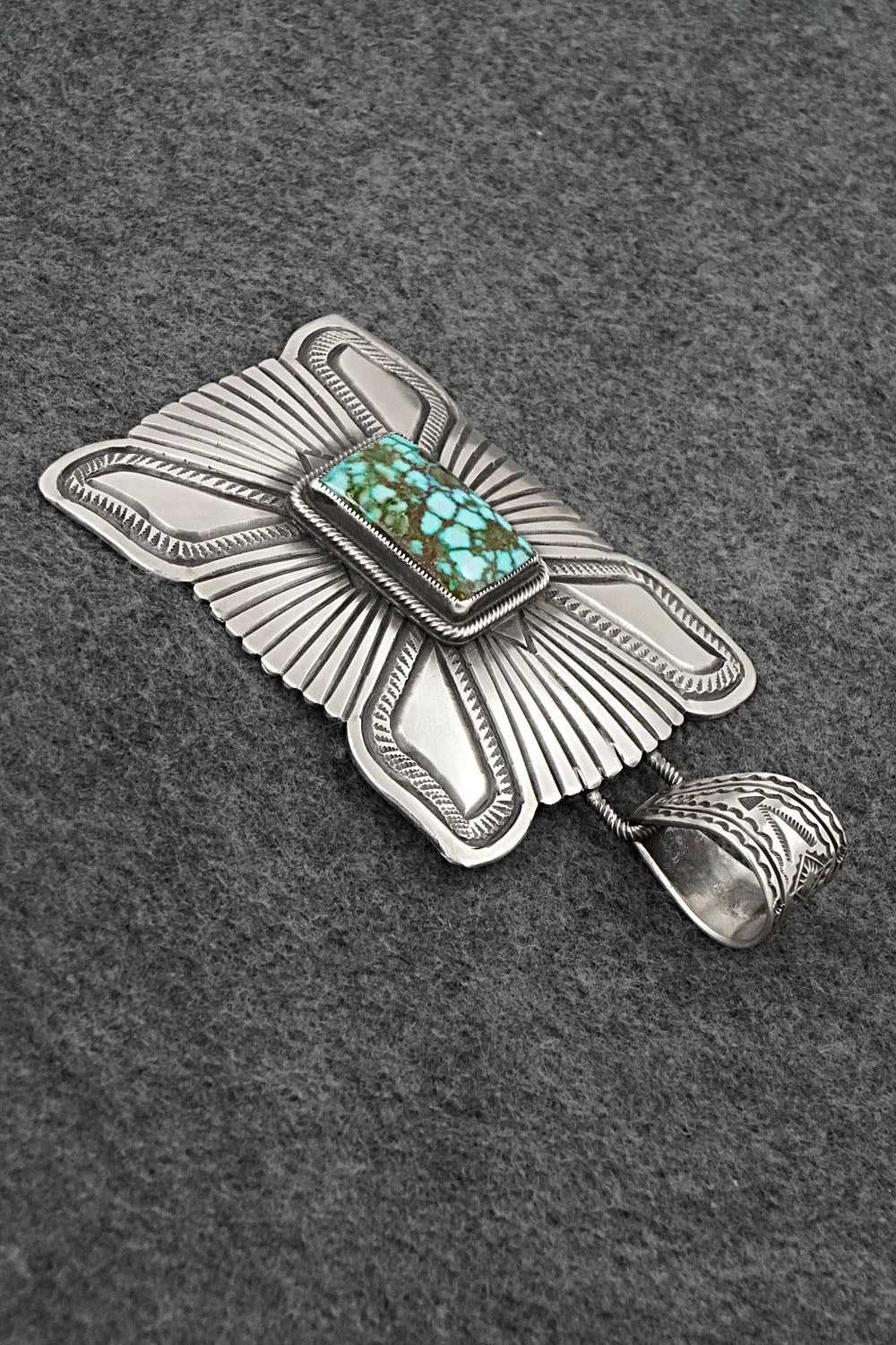 Turquoise & Sterling Silver Pendant - Calvin Martinez