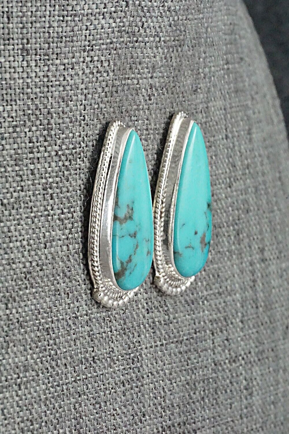 Turquoise & Sterling Silver Earrings - Verley Betone