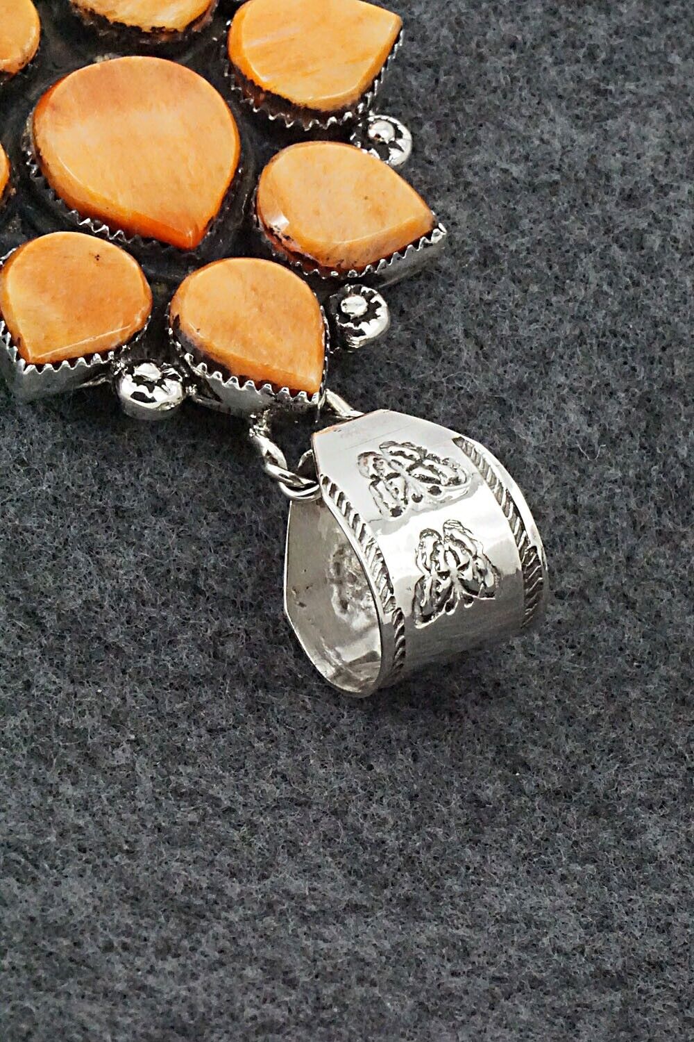 Spiny Oyster and Sterling Silver Pendant - Selina Warner