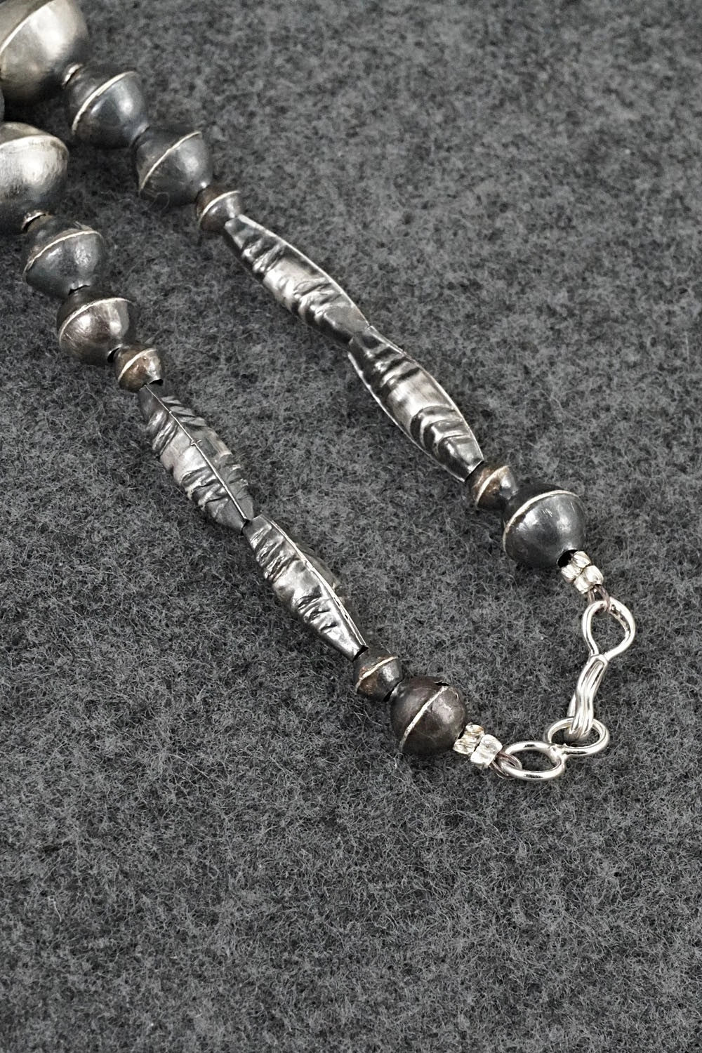 Sterling Silver Navajo Pearl Necklace 28" - Vintage