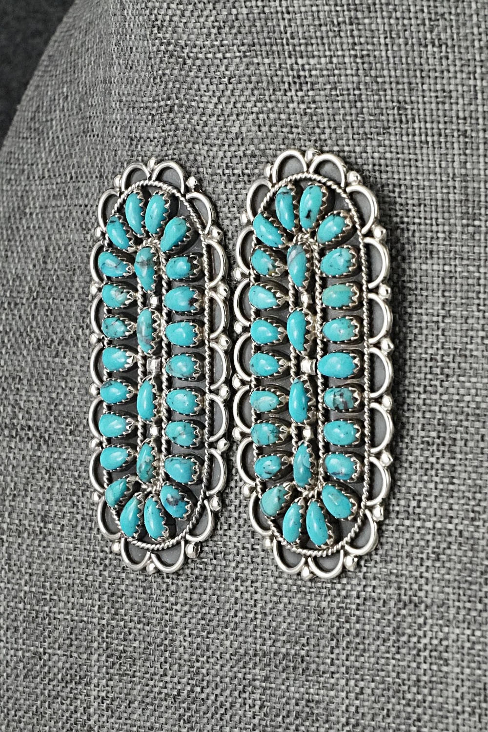 Turquoise & Sterling Silver Earrings - Gerald Mitchell
