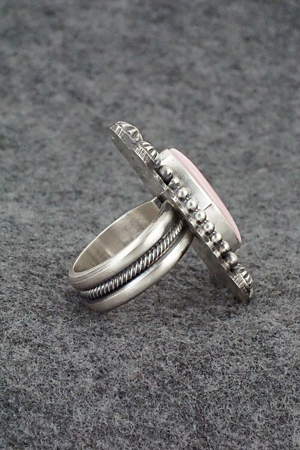 Pink Conch Shell & Sterling Silver Ring - Michael Calladitto - Size 8