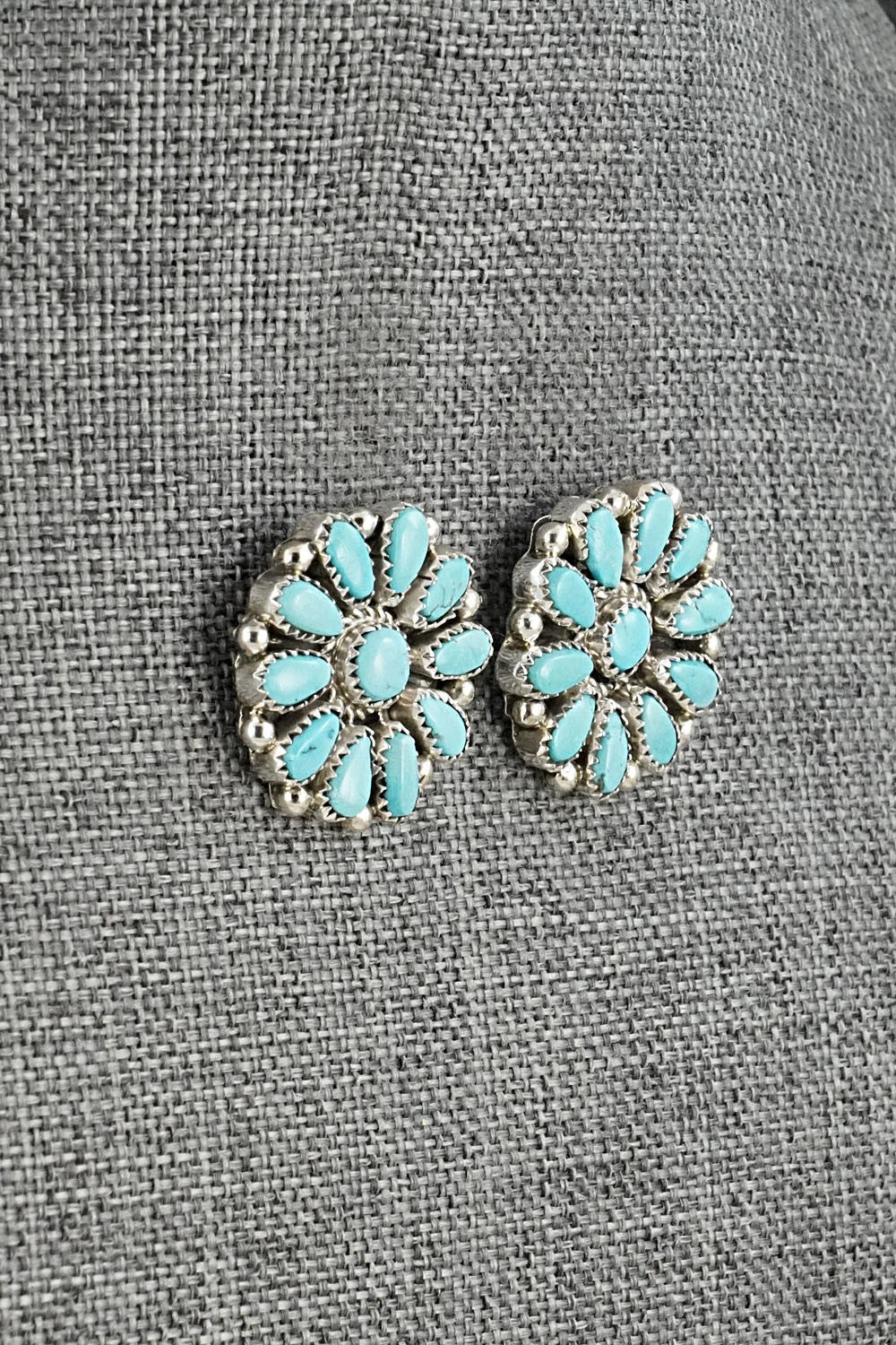 Turquoise & Sterling Silver Earrings - Justina Wilson