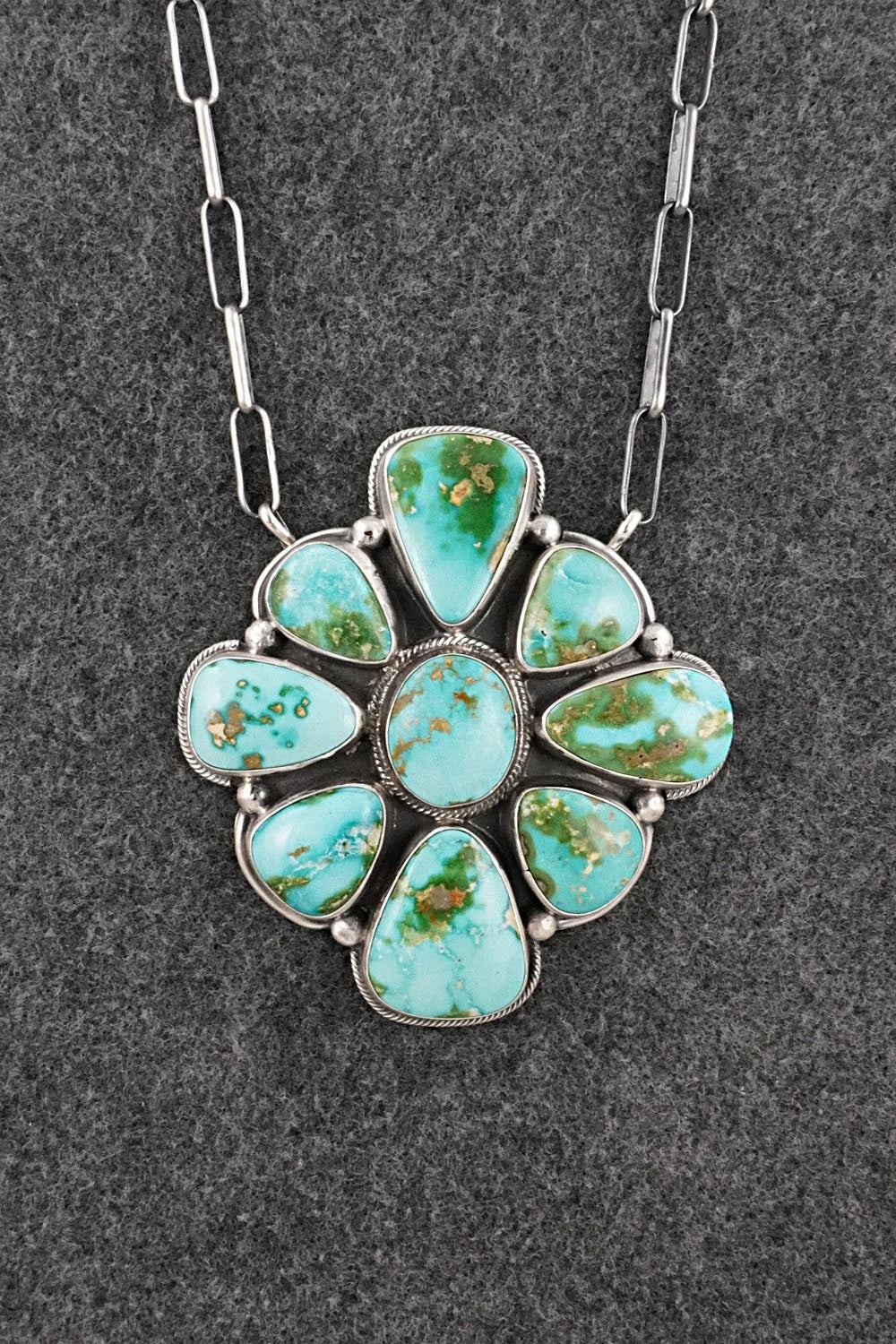 Turquoise & Sterling Silver Necklace - Darrin Livingston