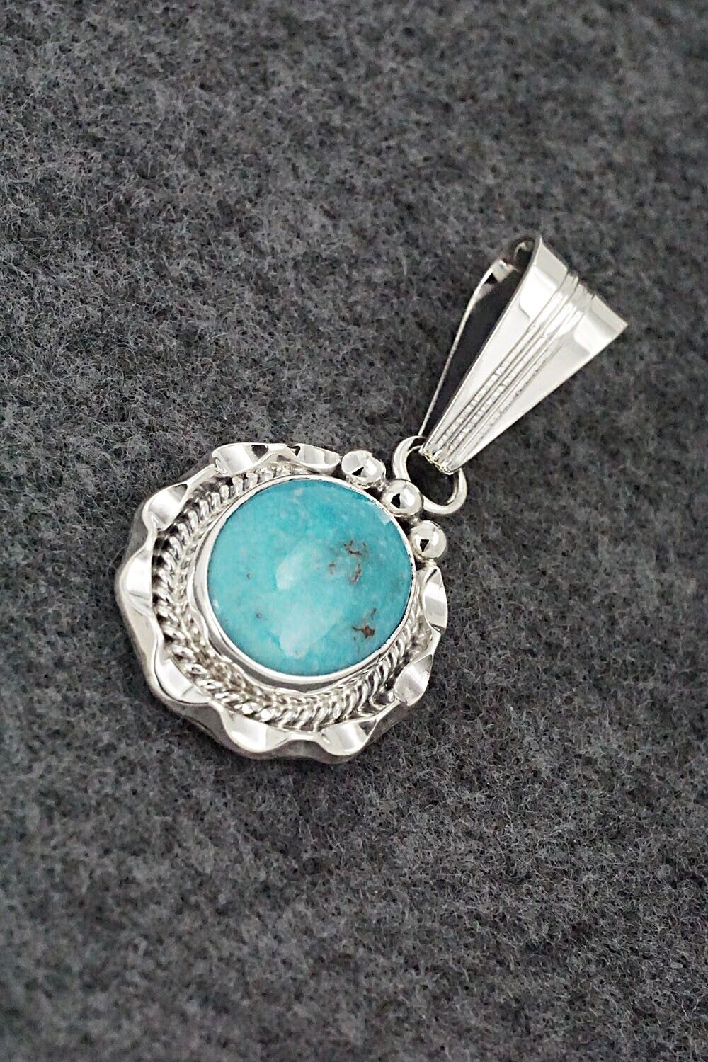 Turquoise & Sterling Silver Pendant - Samuel Yellowhair