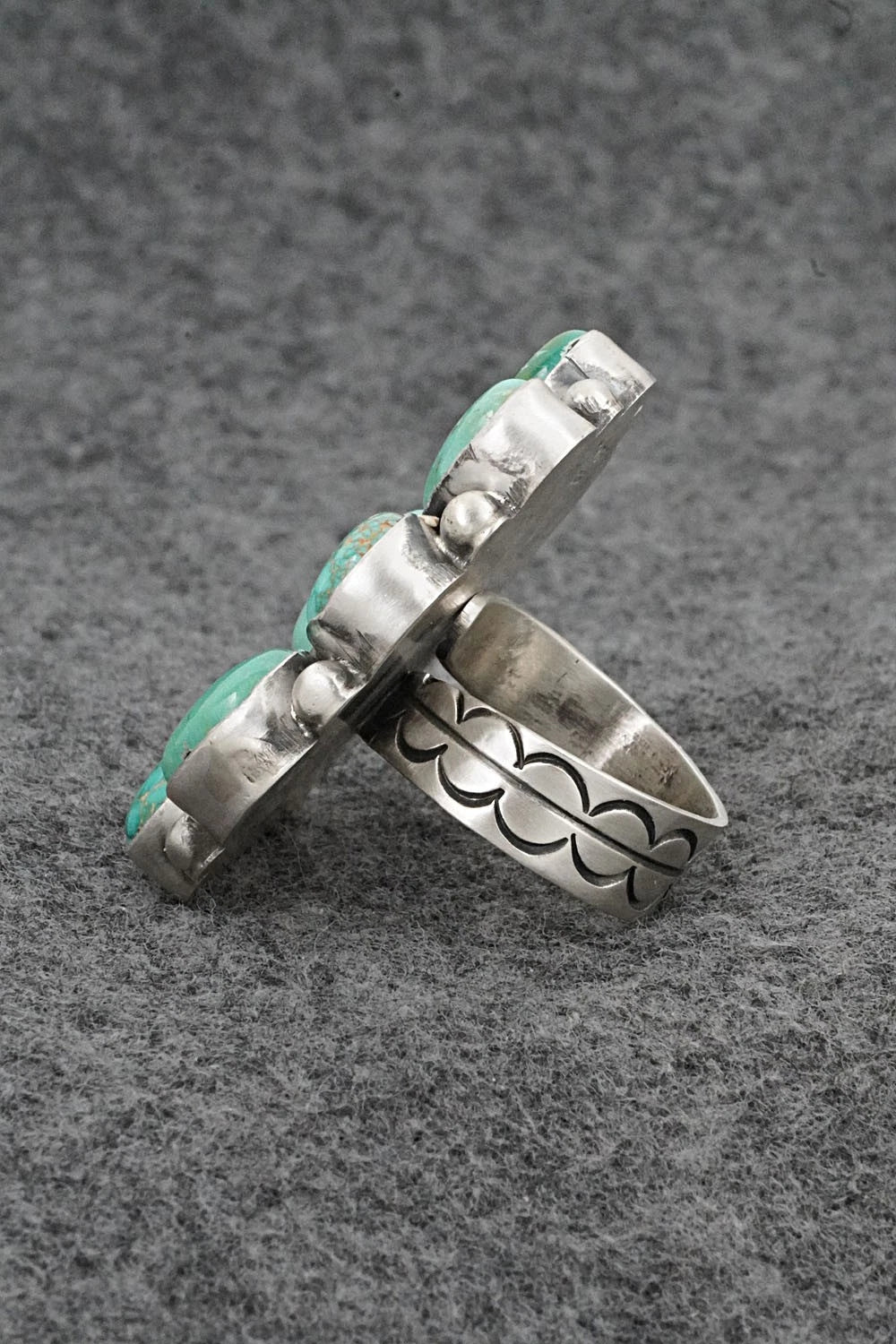 Turquoise & Sterling Silver Ring - Paul Livingston - Size Adjustable