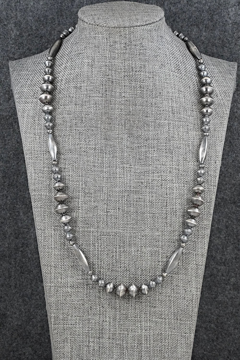 Sterling Silver Navajo Pearl Necklace 22" - Vintage