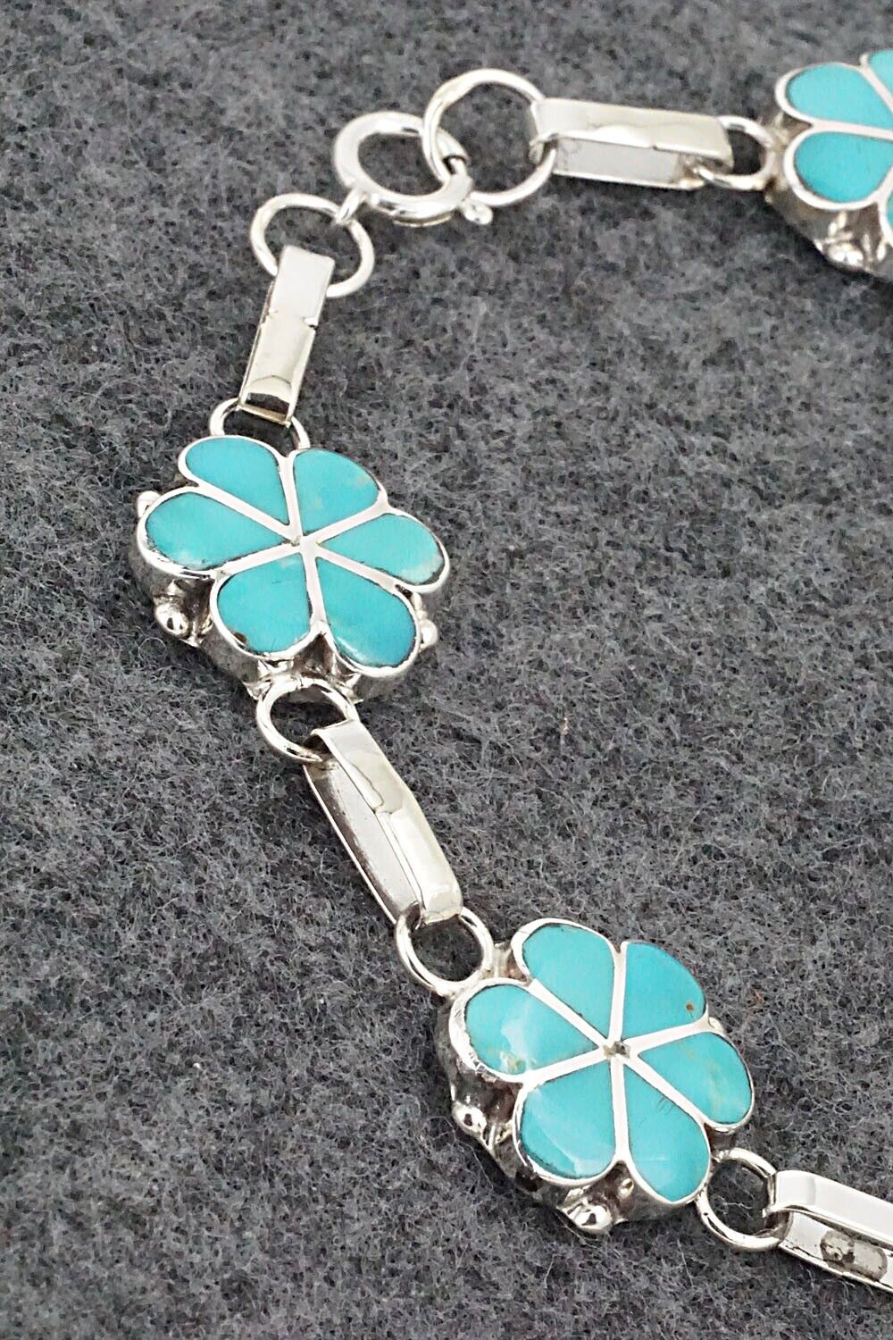 Turquoise & Sterling Silver Link Bracelet - Gina Dosedo