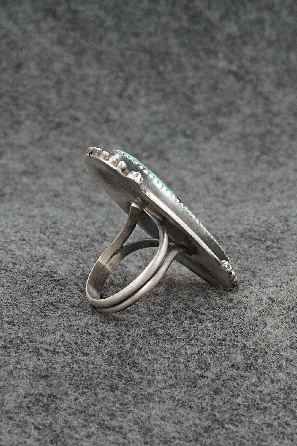 Turquoise & Sterling Silver Ring - Leslie Nez - Size 10
