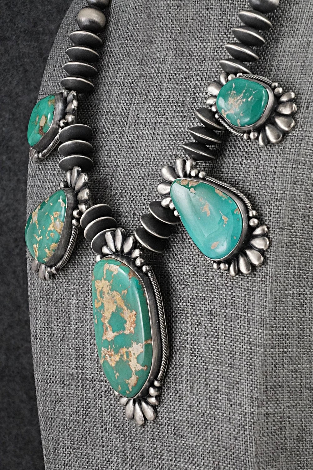Turquoise & Sterling Silver Necklace and Earrings Set - Chavez & Martin