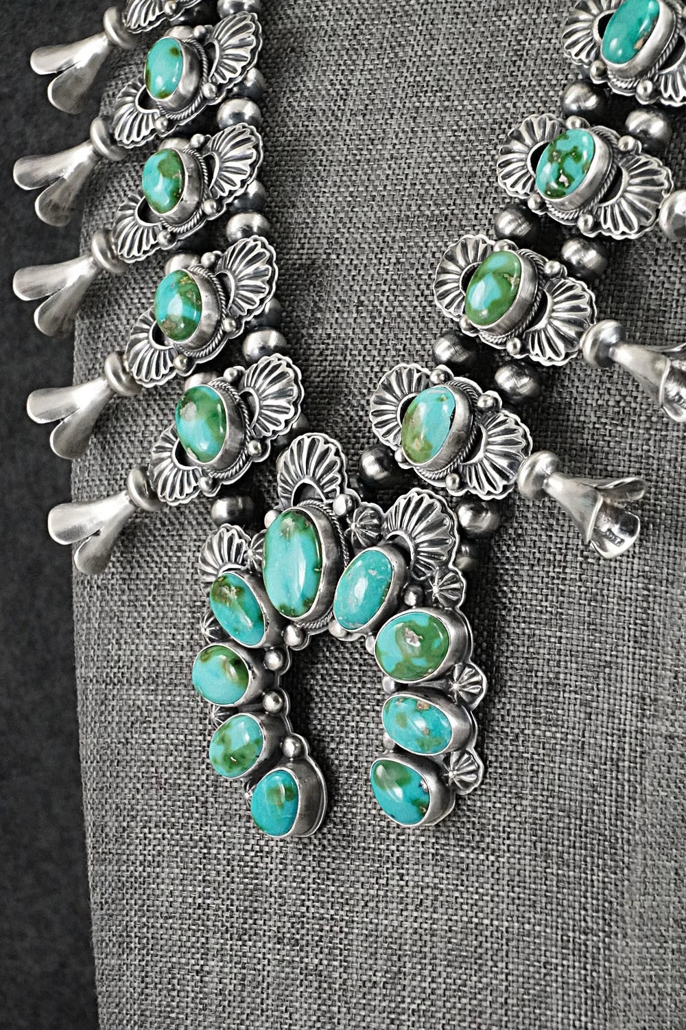 Turquoise & Sterling Silver Squash Blossom Set - Randy Boyd