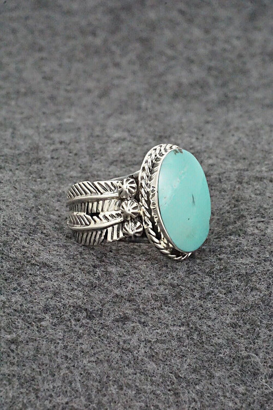 Turquoise & Sterling Silver Ring - Grace Kenneth - Size 9