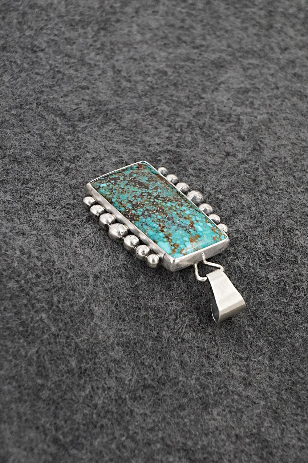 Turquoise & Sterling Silver Pendant - Eugene Gruber