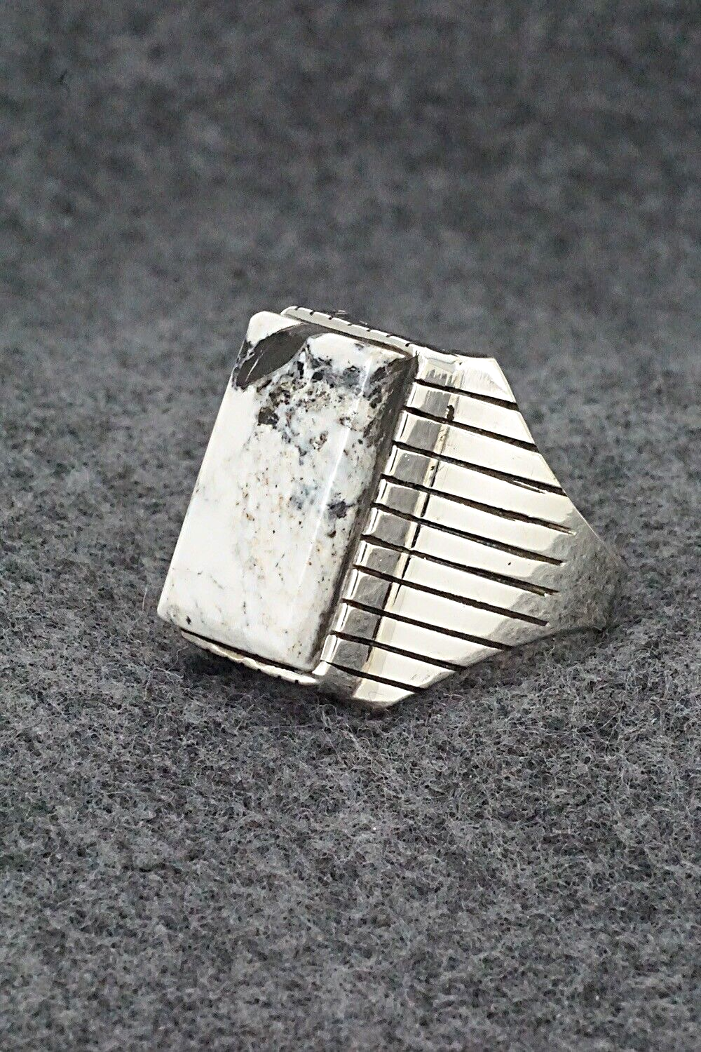 White Buffalo & Sterling Silver Ring - Trevor Jack - Size 13