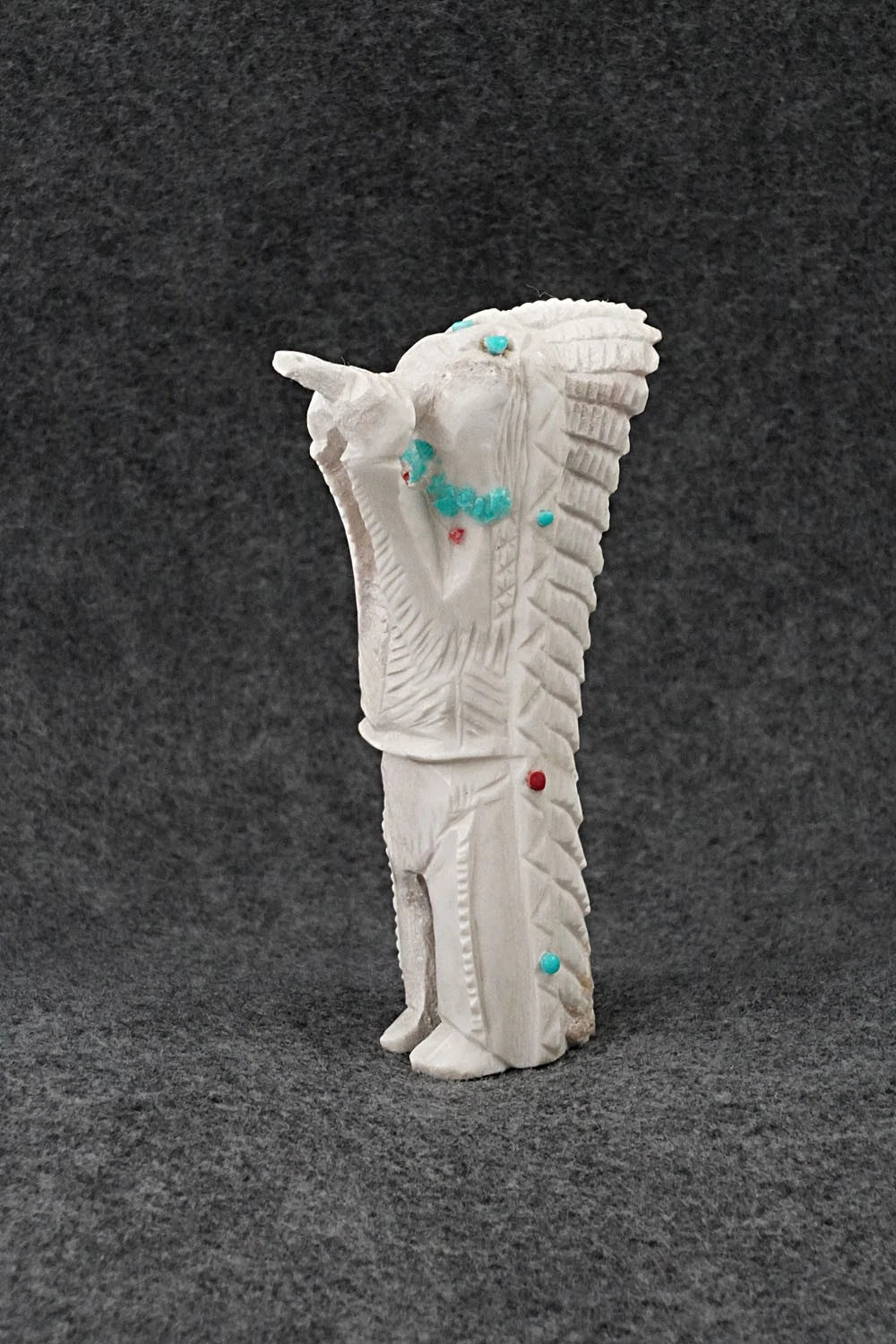 Chief Zuni Fetish Carving - Marlon Lowsayate