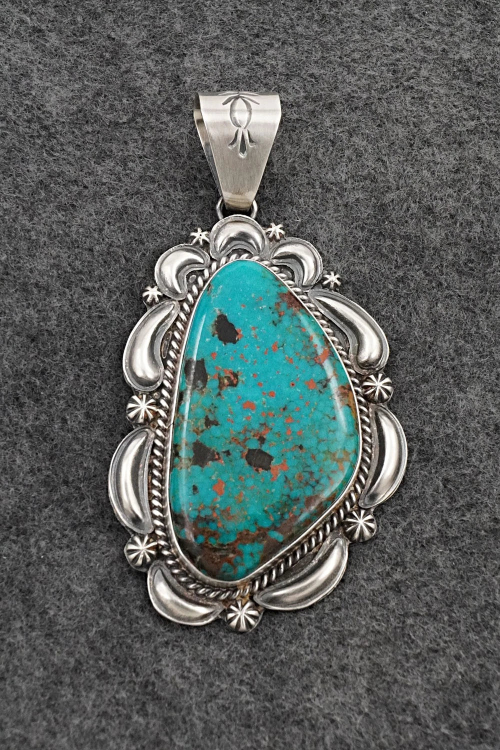Turquoise & Sterling Silver Pendant - Raymond Delgarito