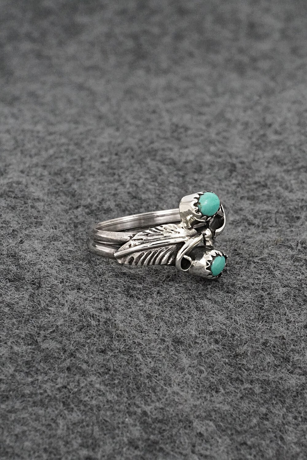 Turquoise & Sterling Silver Ring - Harry B. Yazzie - Size 6.75