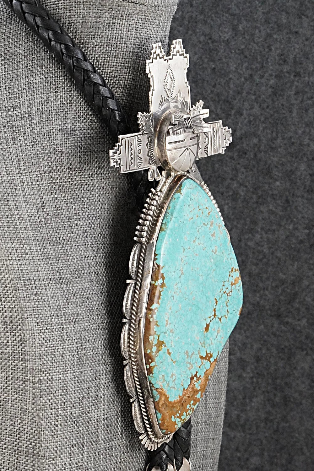 Turquoise & Sterling Silver Vintage Bolo Tie - Bennie Ration