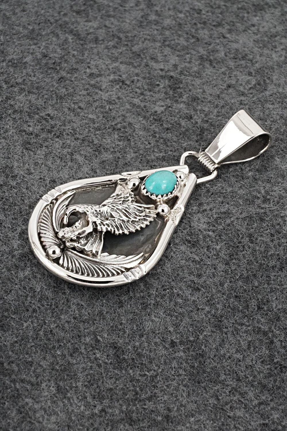 Turquoise & Sterling Silver Pendant - Darrell Morgan