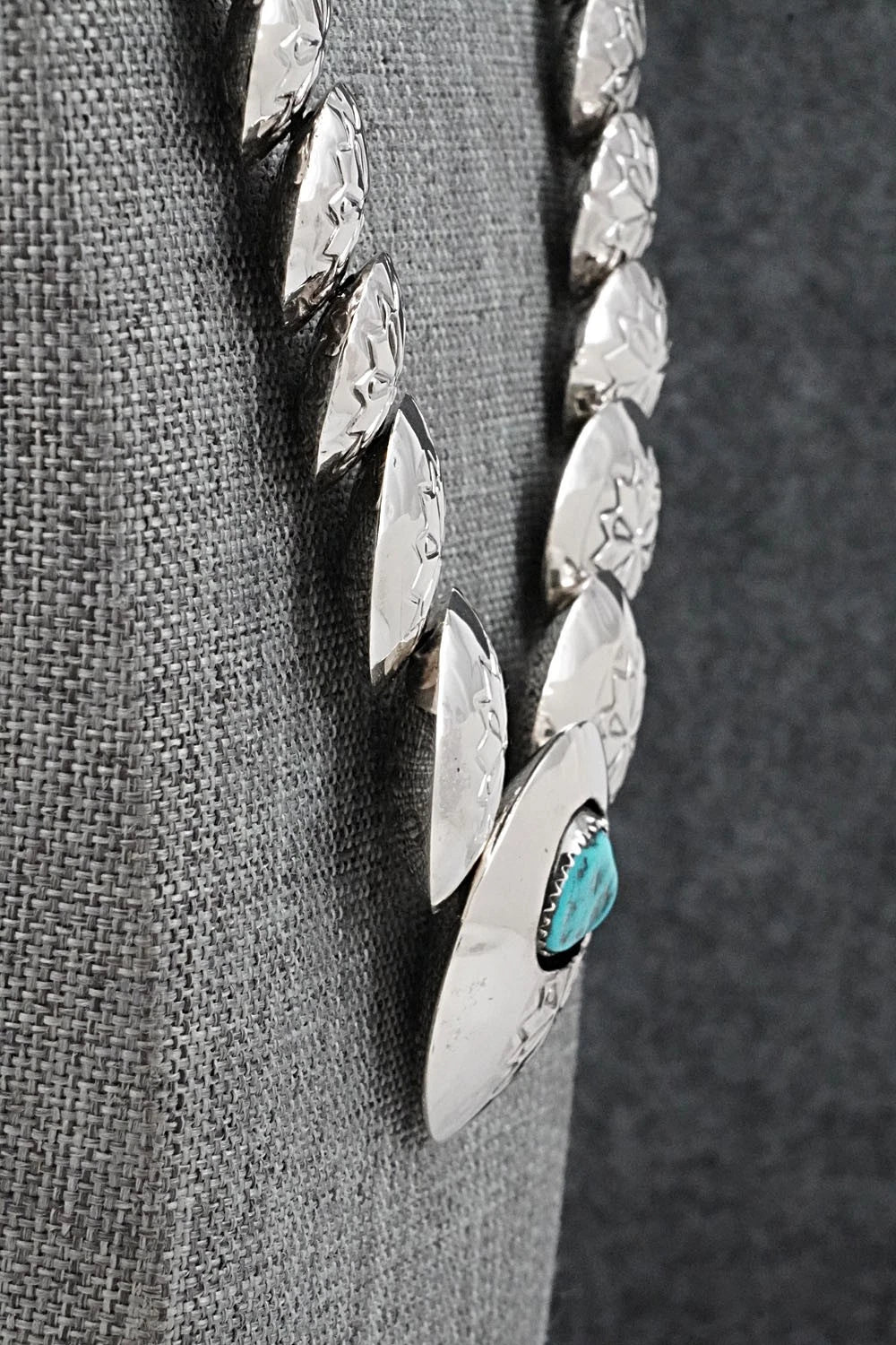 Turquoise & Sterling Silver Necklace and Earrings Set - Tim Thompson