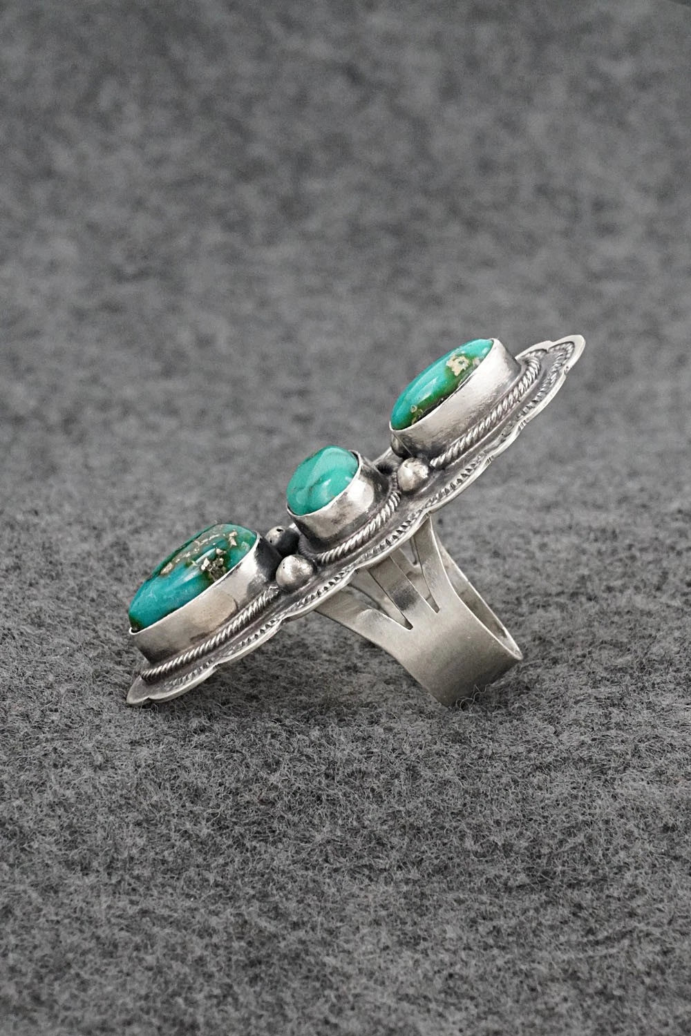 Turquoise & Sterling Silver Ring - Bobby Johnson - Size 8