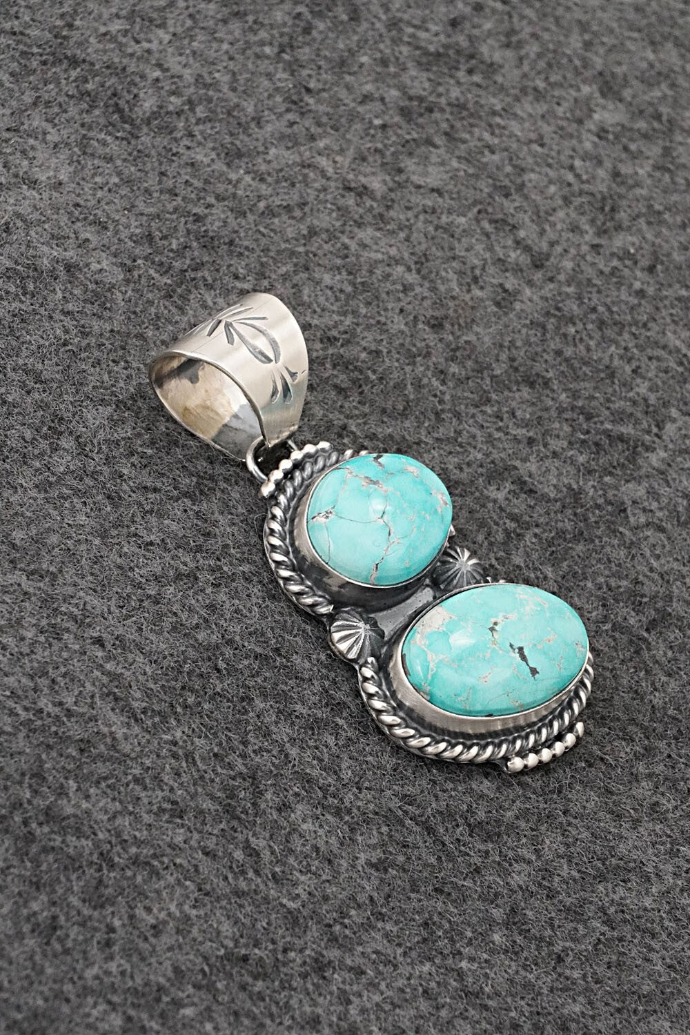 Turquoise & Sterling Silver Pendant - Raymond Delgarito