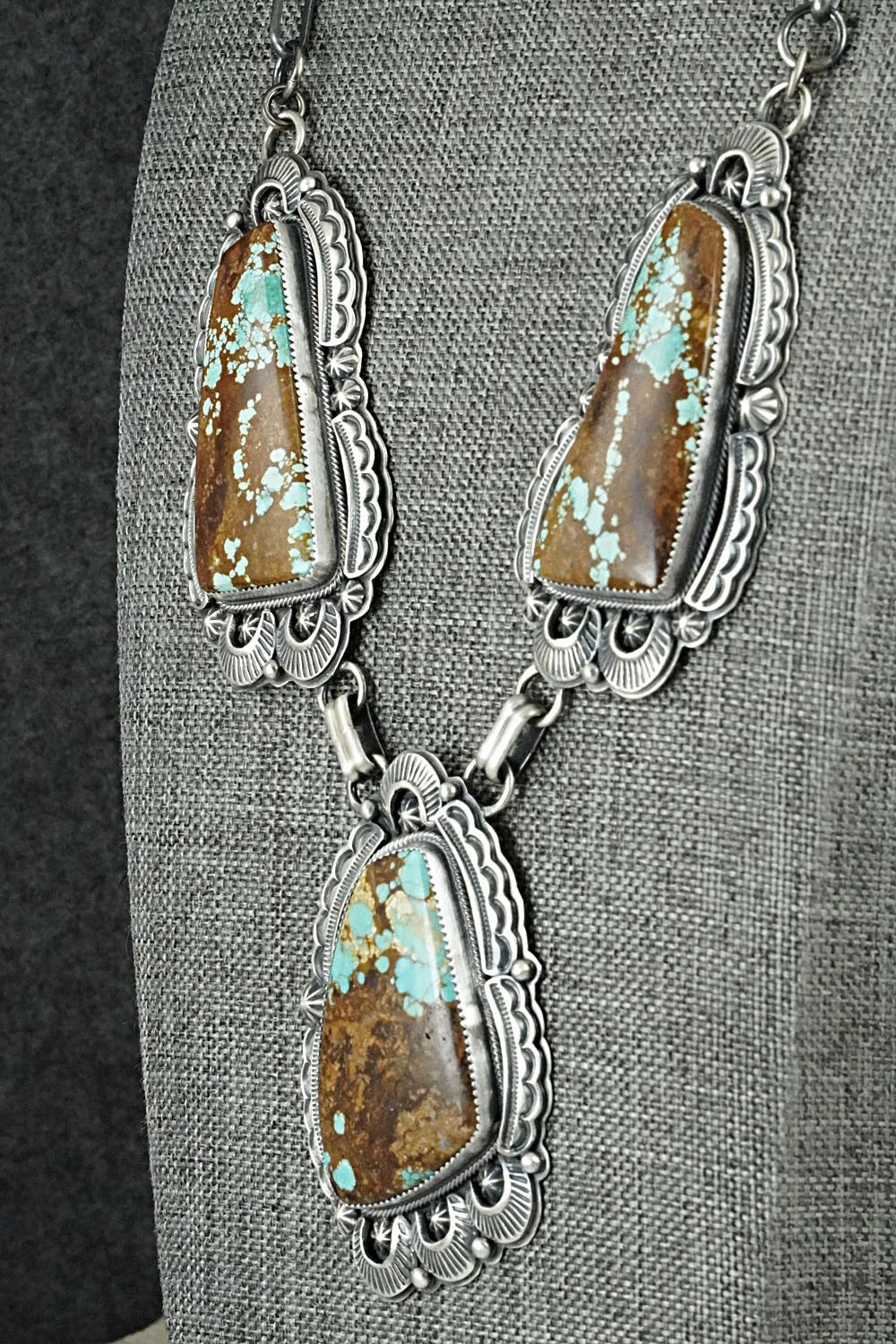Turquoise & Sterling Silver Necklace and Earrings Set - Randy Boyd