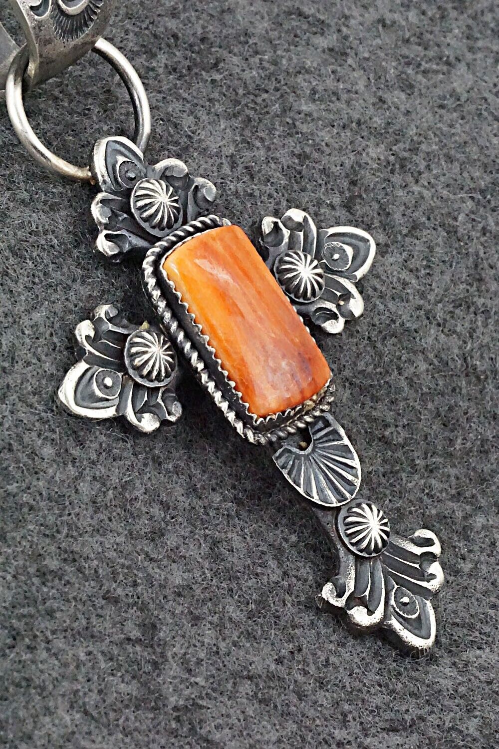 Spiny Oyster and Sterling Silver Pendant - Eva Billah