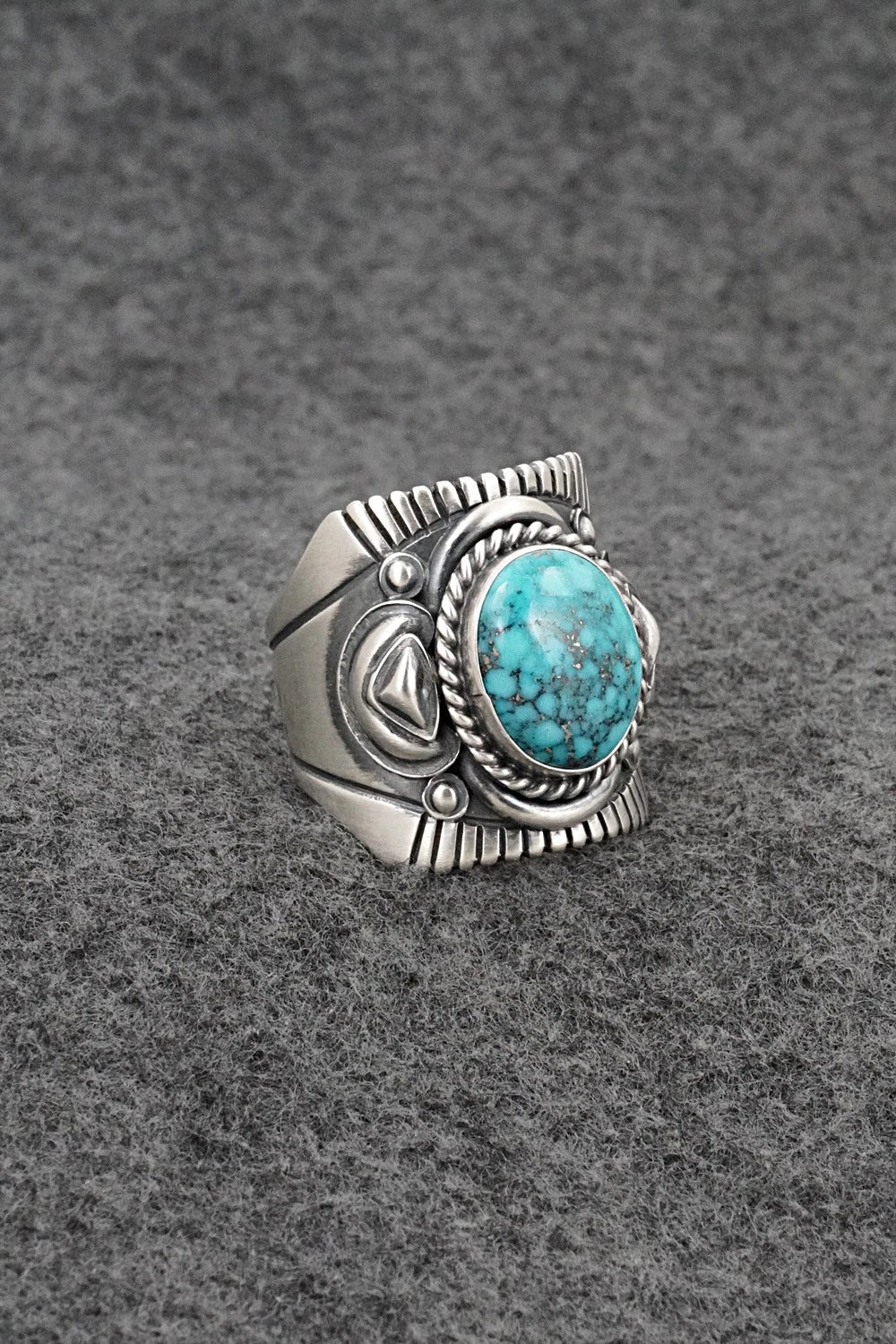 Turquoise & Sterling Silver Ring - Derrick Gordon - Size 12