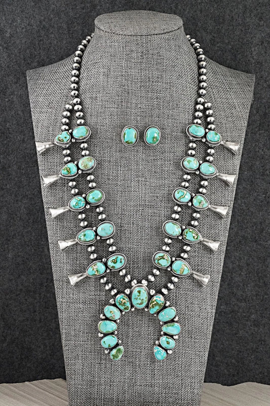 Turquoise & Sterling Silver Squash Blossom Set - Darrin Livingston