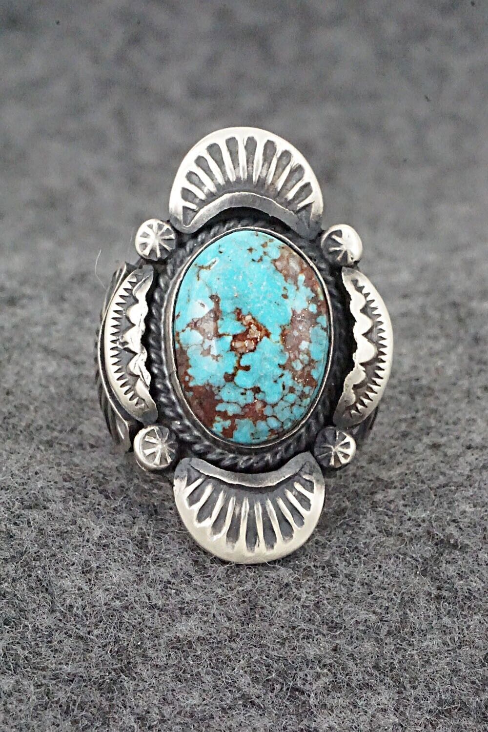 Turquoise & Sterling Silver Ring - Gilbert Tom - Size 7.5